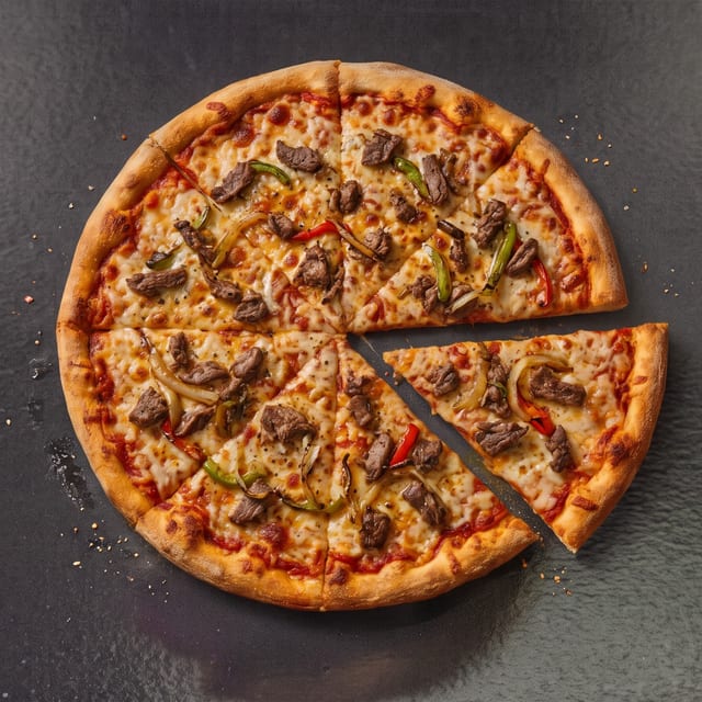 Cheesesteak Pizza (L).